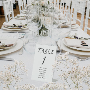 Minimalistische Schrift Hochzeitstisch Nummer Sockelschild