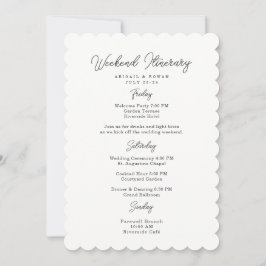 Minimalistische Schrift Hochzeitswochenende-Itiner Einladung