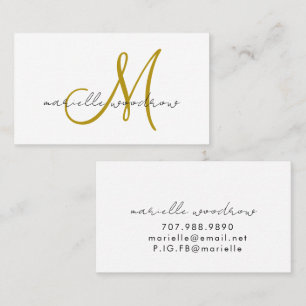 Minimalistische Schrift-Monogramm-Gold-Einführungs Visitenkarte