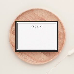 Minimalistische Schrift Schwarzes Zweifach-Rahmen- Mitteilungskarte
