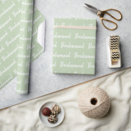 Minimalistische Schriftzeichen von Bridesmaid Geschenkpapier
