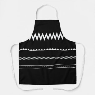 Minimalistische Schürze aus Schwarz und Weiß - Uni