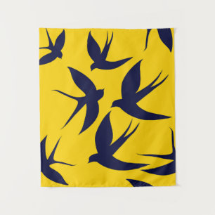 Minimalistische Schwalbe Klein (86 cm x 102 cm) Ta Wandteppich