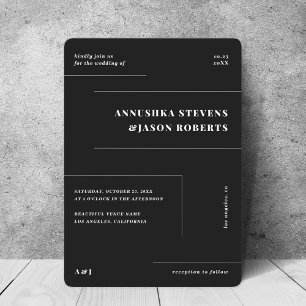 Minimalistische Schwarz Geometrische Linien Foto H Einladung