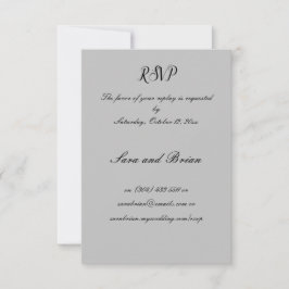 Minimalistische Schwarz-Grau-Antwort-Karte RSVP Karte