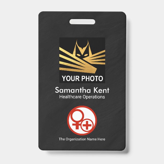 Minimalistische Schwarz-Grunge-Fotovorlage Ausweis (Vorderseite)