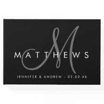 Minimalistische Schwarz-Moderne mit grauer Monogra