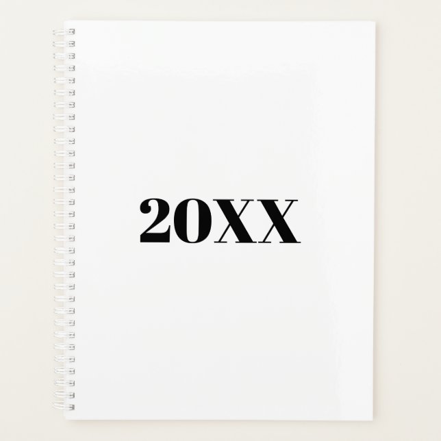 Minimalistische, schwarz-moderne Typografie Planer (Vorderseite)