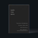 Minimalistische Schwarz Retro Schreibmaschine Schr Save The Date<br><div class="desc">Minimalistische schwarze Retro-Schreibmaschine Typografie Hochzeit speichern das Datum</div>