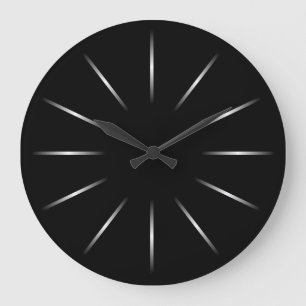 Minimalistische Schwarz-Silber-Wall-Uhr Große Wanduhr