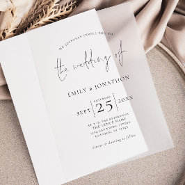 Minimalistische Schwarz-Text-Overlay-Hochzeit