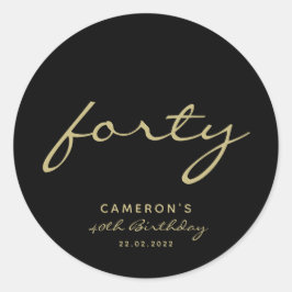 Minimalistische Schwarz- und Goldzeitalter Runder Aufkleber