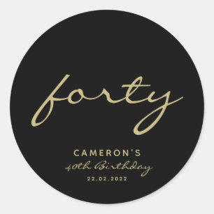 Minimalistische Schwarz- und Goldzeitalter Runder Aufkleber