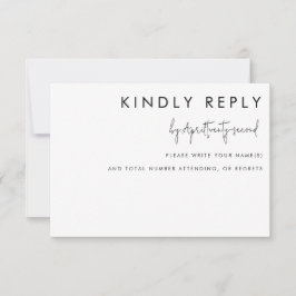 Minimalistische Schwarz-Weiß-Antwort RSVP Karte