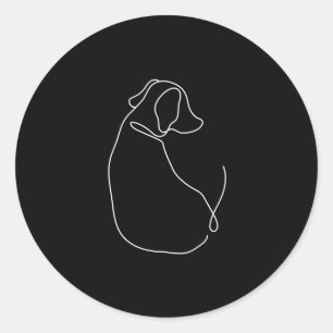 Minimalistische Schwarz-Weiß-Aufkleber Runder Aufkleber