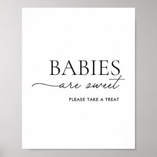 Minimalistische Schwarz-Weiß-Babys sind süß Poster