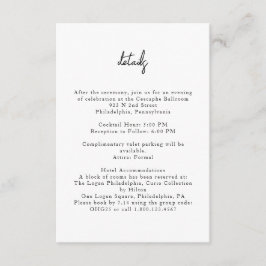 Minimalistische Schwarz/Weiß-Detailkarte Begleitkarte