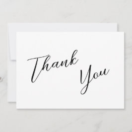 Minimalistische Schwarz-Weiß-Einfache Hochzeit Dankeskarte