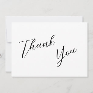 Minimalistische Schwarz-Weiß-Einfache Hochzeit Dankeskarte