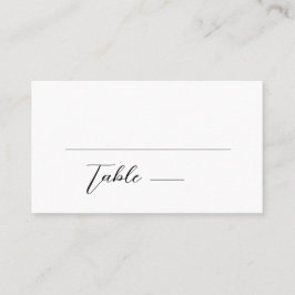 Minimalistische Schwarz-Weiß-Einfache Hochzeit Platzkarte