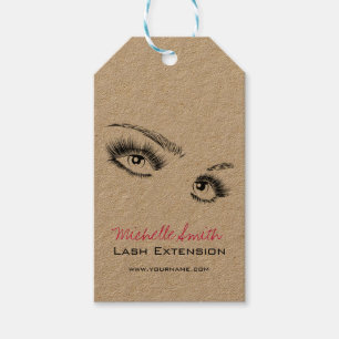 Minimalistische Schwarz-Weiß-Eyelashes Chic Makeup Geschenkanhänger