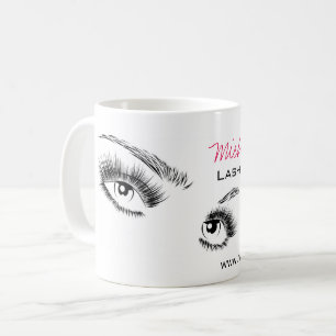 Minimalistische Schwarz-Weiß-Eyelashes Chic Makeup Tasse