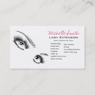 Minimalistische Schwarz-Weiß-Eyelashes Chic Makeup Visitenkarte
