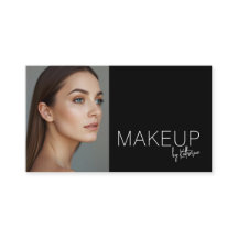 Minimalistische Schwarz-Weiß-Foto-Makeup-Visitenka