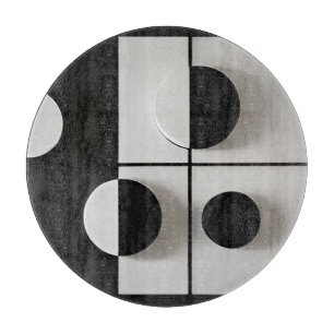 Minimalistische Schwarz-Weiß-Geometrische-Abstrakt Schneidebrett