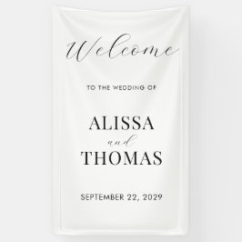 Minimalistische Schwarz-Weiß-Hochzeit Banner