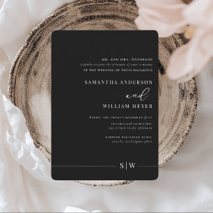 Minimalistische Schwarz-Weiß-Hochzeit Einladung
