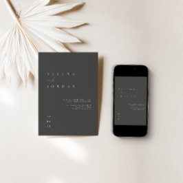 Minimalistische Schwarz-Weiß-Hochzeit Einladung