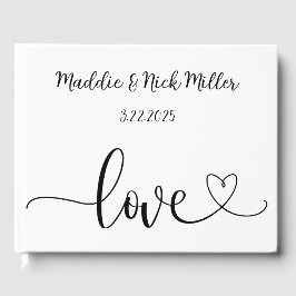 Minimalistische Schwarz-Weiß-Hochzeit Gästebuch