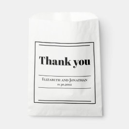 Minimalistische Schwarz-Weiß-Hochzeit Geschenktütchen