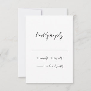 Minimalistische Schwarz-Weiß-Hochzeit RSVP Karte