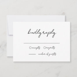 Minimalistische Schwarz-Weiß-Hochzeit RSVP Karte