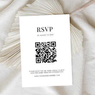 Minimalistische Schwarz-Weiß-Hochzeit RSVP Karte