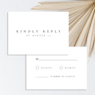 Minimalistische Schwarz-Weiß-Hochzeit RSVP Karte