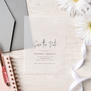 Minimalistische Schwarz-Weiß-Hochzeit speichern Si