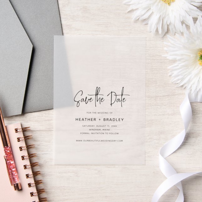 Minimalistische Schwarz-Weiß-Hochzeit speichern Si (Hochzeit)