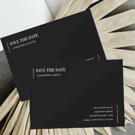 Minimalistische Schwarz-Weiß-Hochzeit speichert da Save The Date