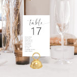 Minimalistische Schwarz-Weiß-Hochzeit Tischnummer<br><div class="desc">Entspannen Sie bei der Gestaltung Ihres Hochzeitsempfanges mit unseren Minimalistischen Schwarz-Weiß-Tischnummern der Moderne Hochzeit, einer eleganten und stilvollen Ergänzung, die zeitlos modernes Design mit zeitloser Eleganz verbindet. Jede Tischnummer in dieser Kollektion bietet ein minimalistisches Schwarz-Weiß-Farbschema, das sich durch Eleganz und Vielseitigkeit auszeichnet, um jedes Hochzeitsthema oder jede Farbpalette zu ergänzen....</div>