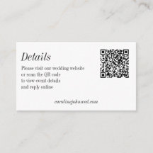 Minimalistische Schwarz-Weiß-Hochzeits-QR-Code-Det