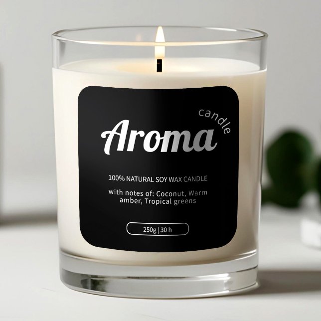 Minimalistische Schwarz-Weiß-Kerzen-Aufkleber Quadratischer Aufkleber (Von Creator hochgeladen)