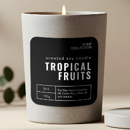 Minimalistische Schwarz-Weiß-Kerzen-Aufkleber Quadratischer Aufkleber