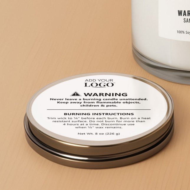 Minimalistische Schwarz-Weiß-Kerzen-Warnung Runder Aufkleber (Von Creator hochgeladen)