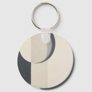 Minimalistische Schwarz Weiß Kreise Kunst Schlüsselanhänger