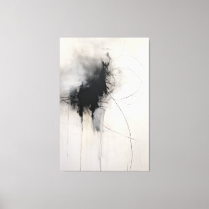 Minimalistische Schwarz-Weiß-Kunst Ephemeriale E Leinwanddruck