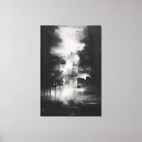 Minimalistische Schwarz-Weiß-Kunst | Mitternacht