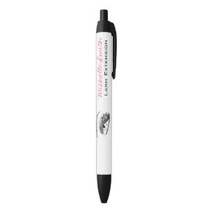 Minimalistische Schwarz-Weiß-Lash-Erweiterung Kugelschreiber